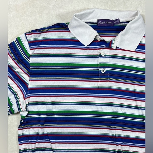 Ralph Lauren Purple Label Made in Italy XL Blue Res Stripe Classic Polo Shirt - Picture 4 of 12